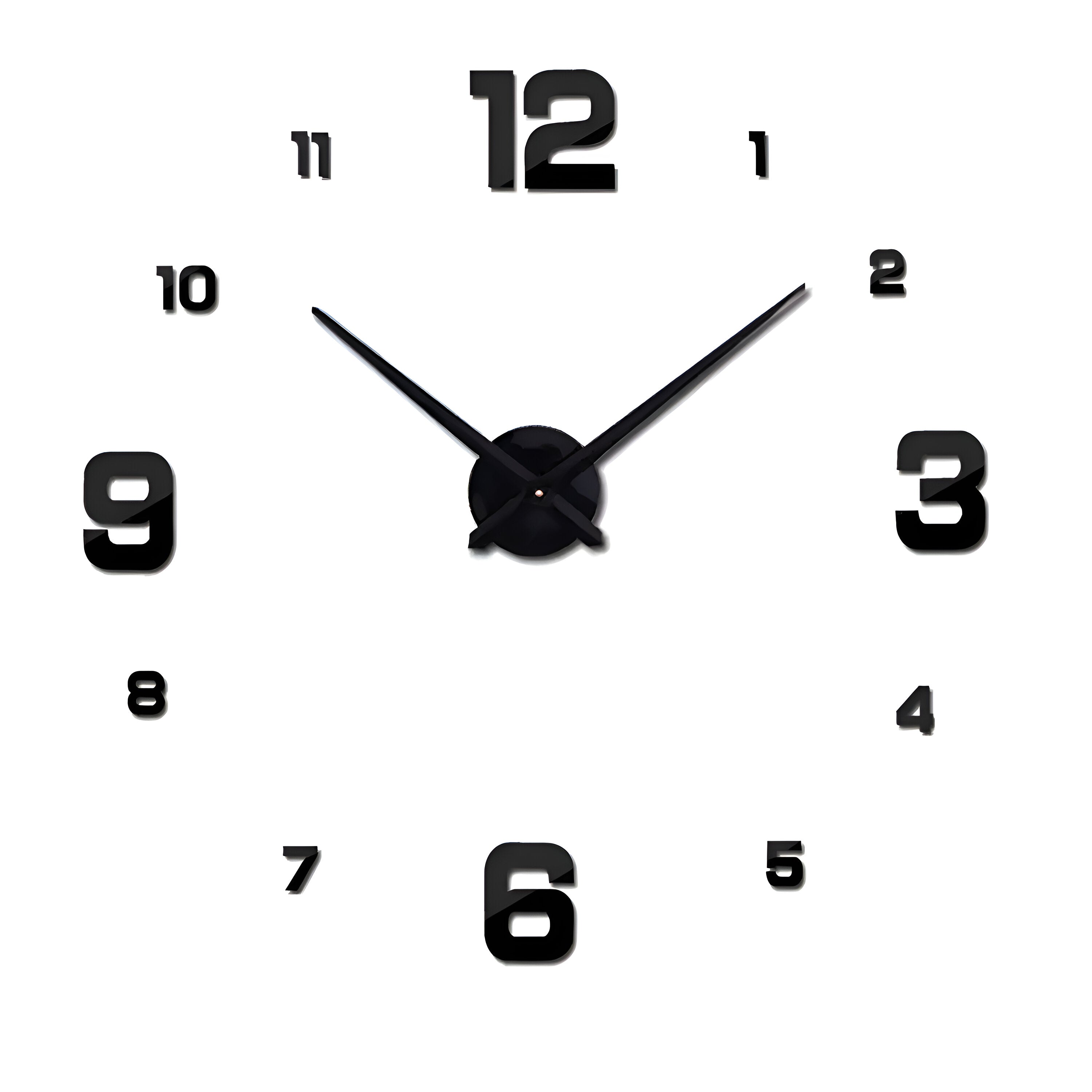 Customizable Large 3D DIY Mirror Wall Clock Sticker Kit Modern Frameless Design