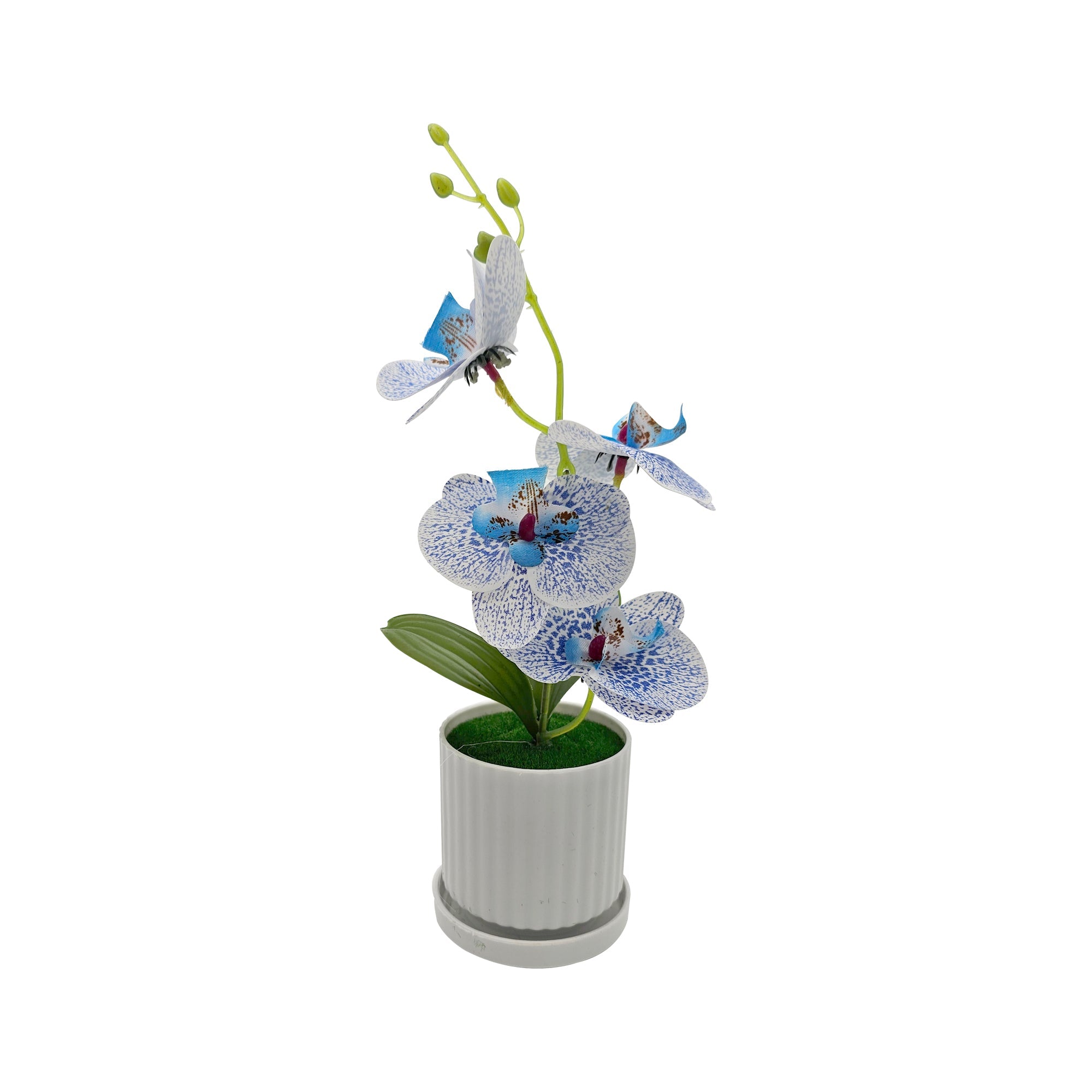 Elegant Artificial Orchid Silk Flower Arrangements in Stylish White Vases