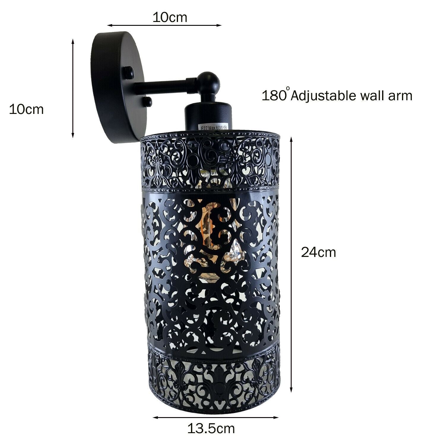 Modern Industrial Black Adjustable Arm Wall Light Fixtures Hallway ~1237