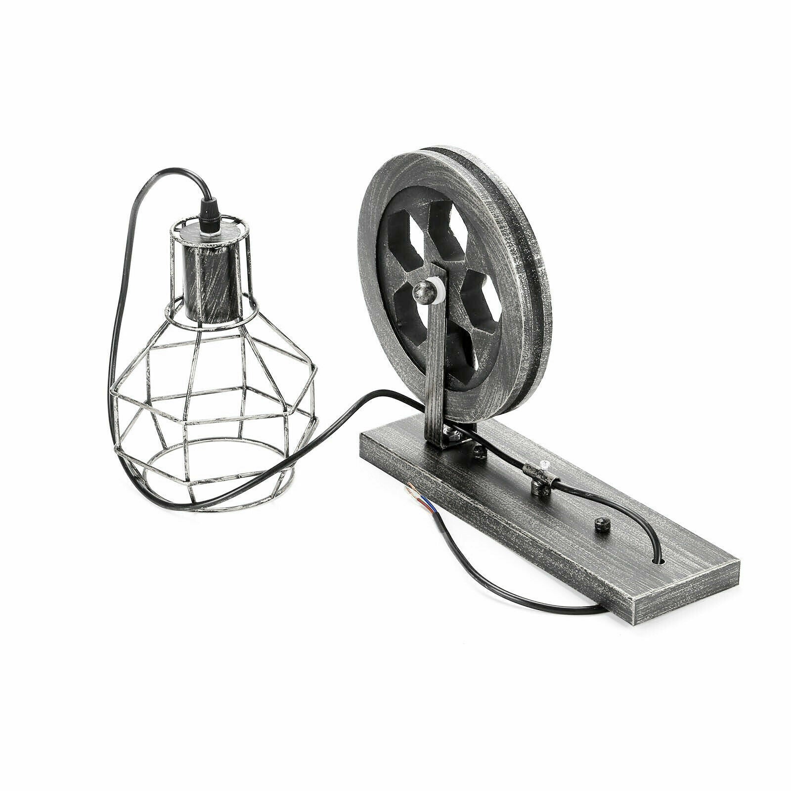 Adjustable Vintage Industrial Pulley Wall Lamp - Iron Art E27 Socket Light