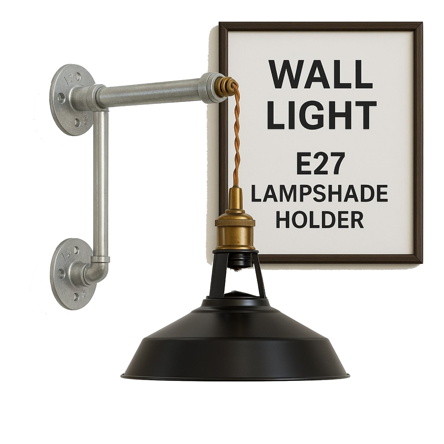 Industrial Wall Light Metal Barn Shade DIY Mount Kit ~ 6118