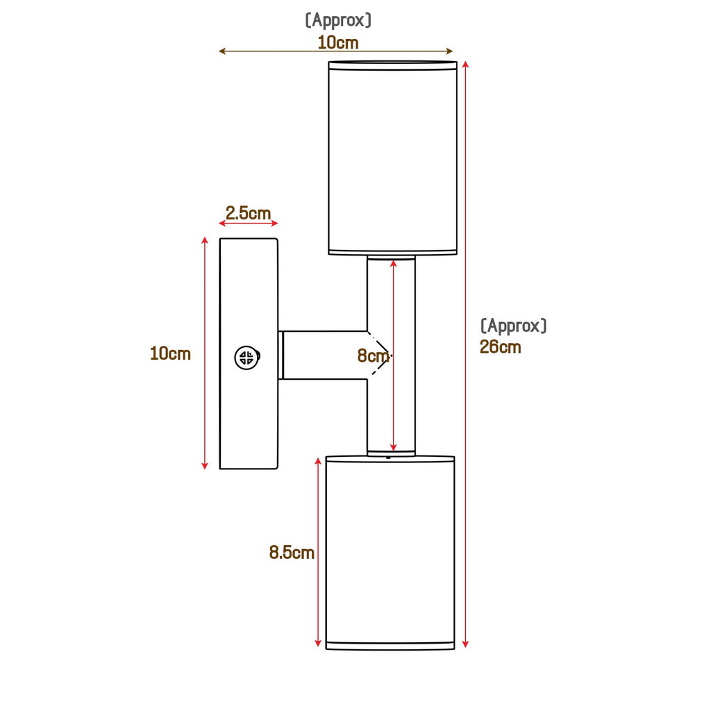 Modern Dual Head GU10 Wall Light - Stylish Up Down Metal Fixture