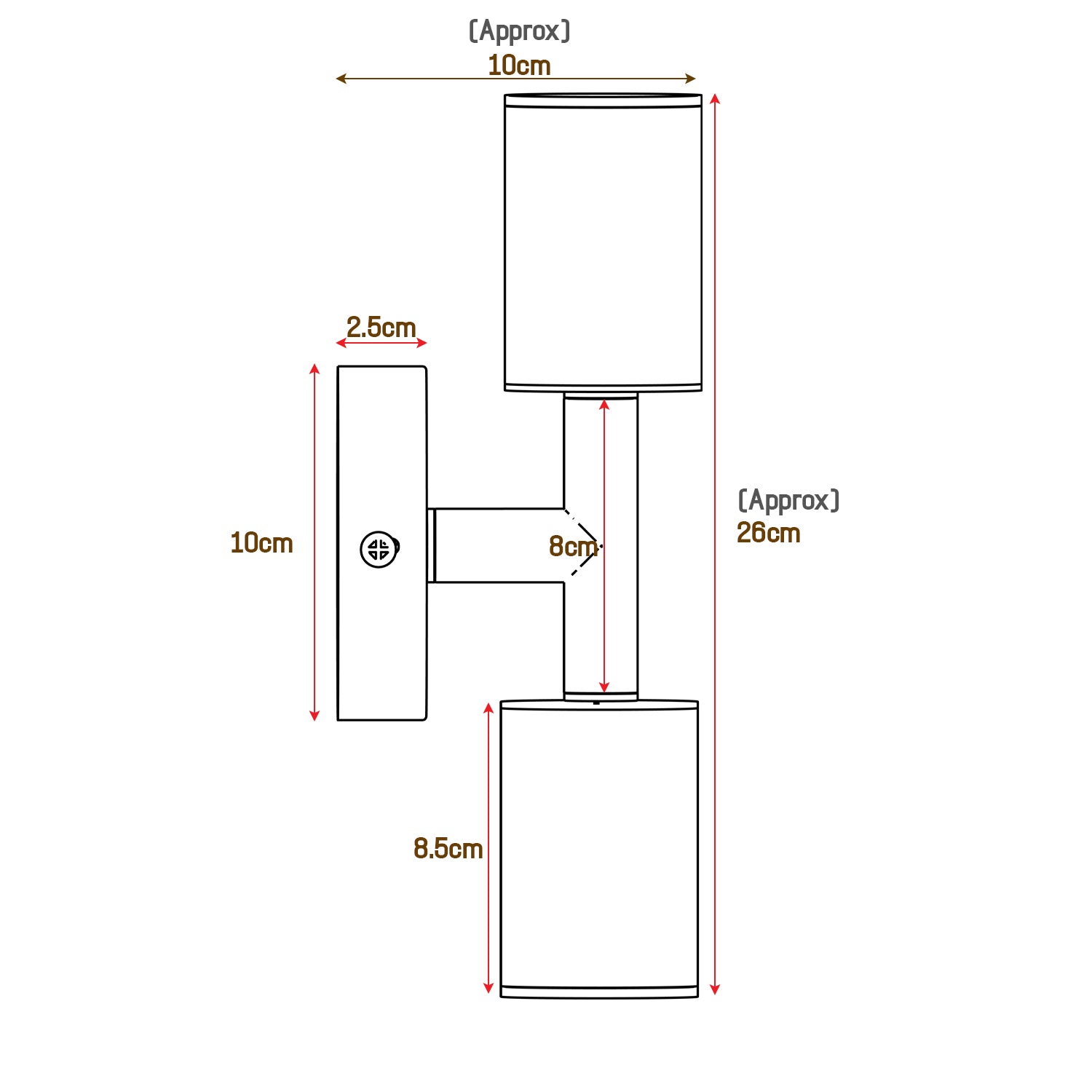 Modern Dual Head GU10 Wall Light - Stylish Up Down Metal Fixture