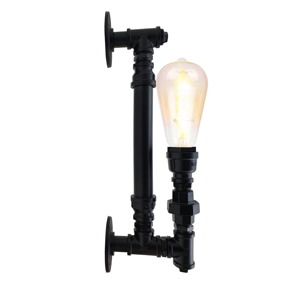 LEDSone Vintage Steampunk Industrial Table Lamp with Flat Metal Shade