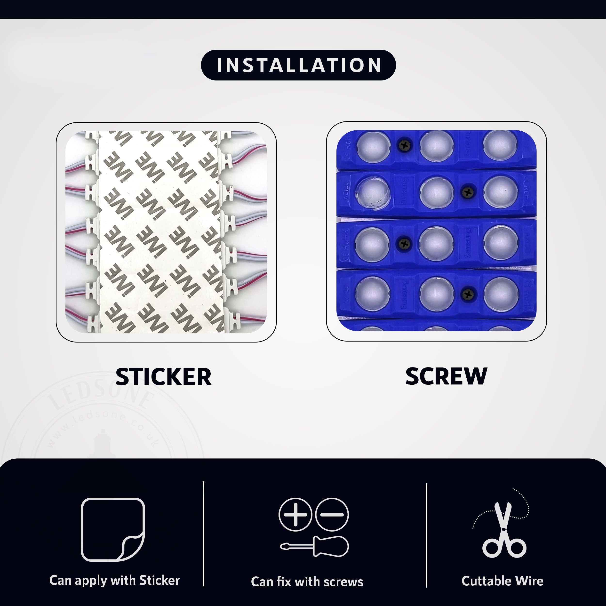 12V Blue LED Modules IP67 Waterproof for Outdoor Signage & Backlighting