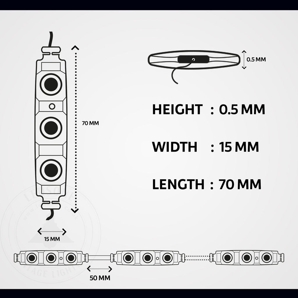 Bright Blue 12V IP67 Waterproof LED Module for Outdoor Signage & Backlighting