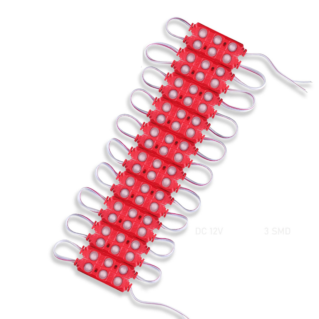 IP67 Waterproof 12V Red LED Module Light - Bright SMD Injection Strip Lighting