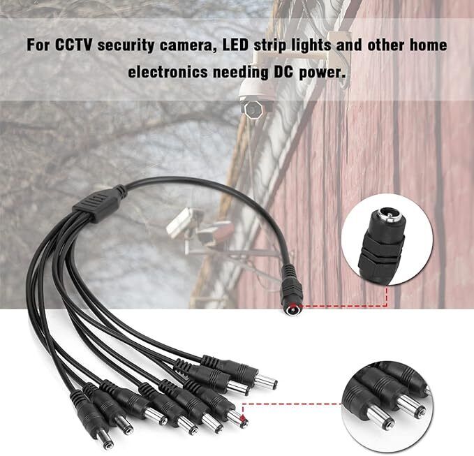 12V CCTV Power Adapter & 2/4/8 Splitter 1A PSU Connector ~6022