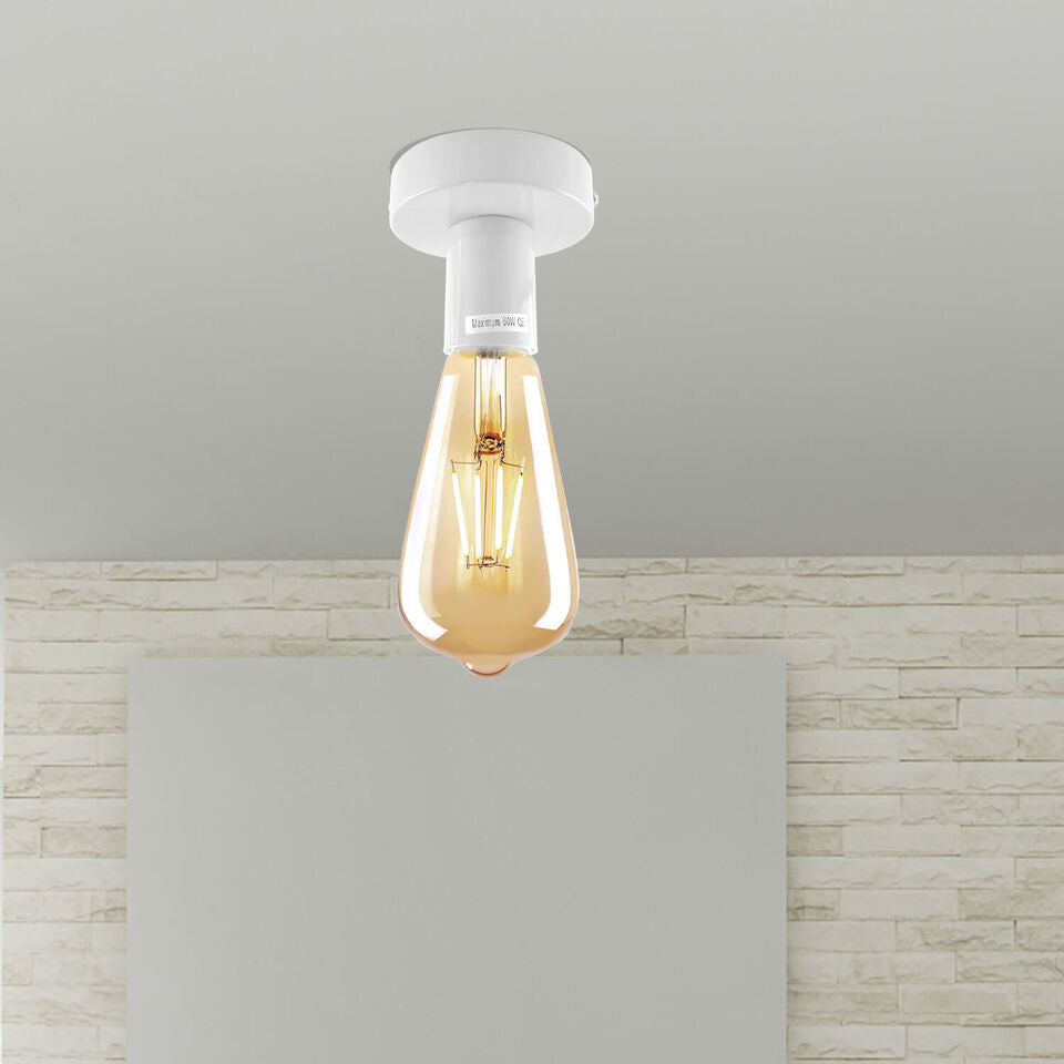 E27 Edison Screw Light Bulb Socket Holder Metal Pendant Fitting Fixture