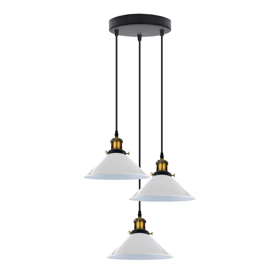 Stylish 3-Way Adjustable Cone Pendant Light Fixture for E27 Bulbs