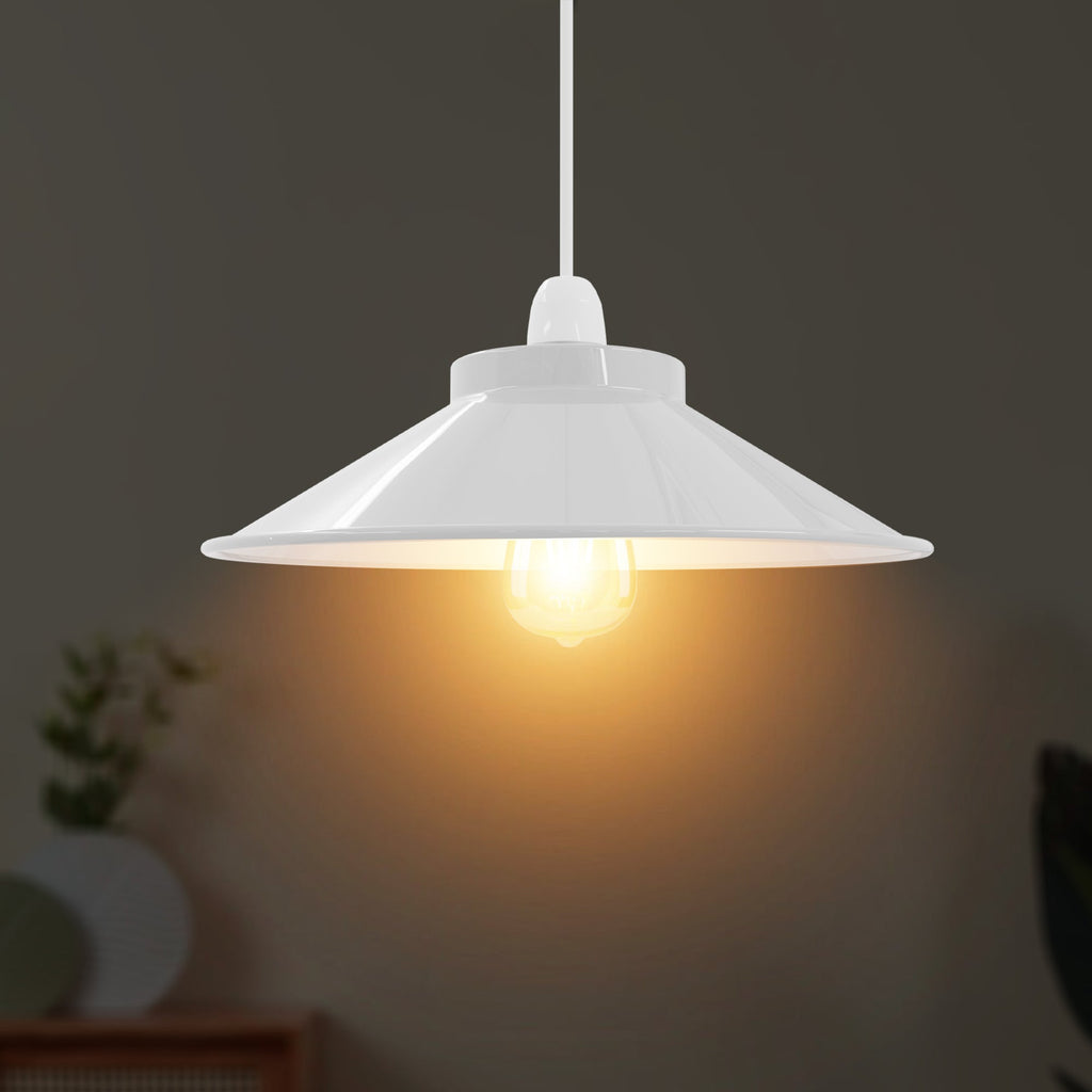 Easy Fit Retro Industrial Metal Cone Lamp Shade for Modern Interiors