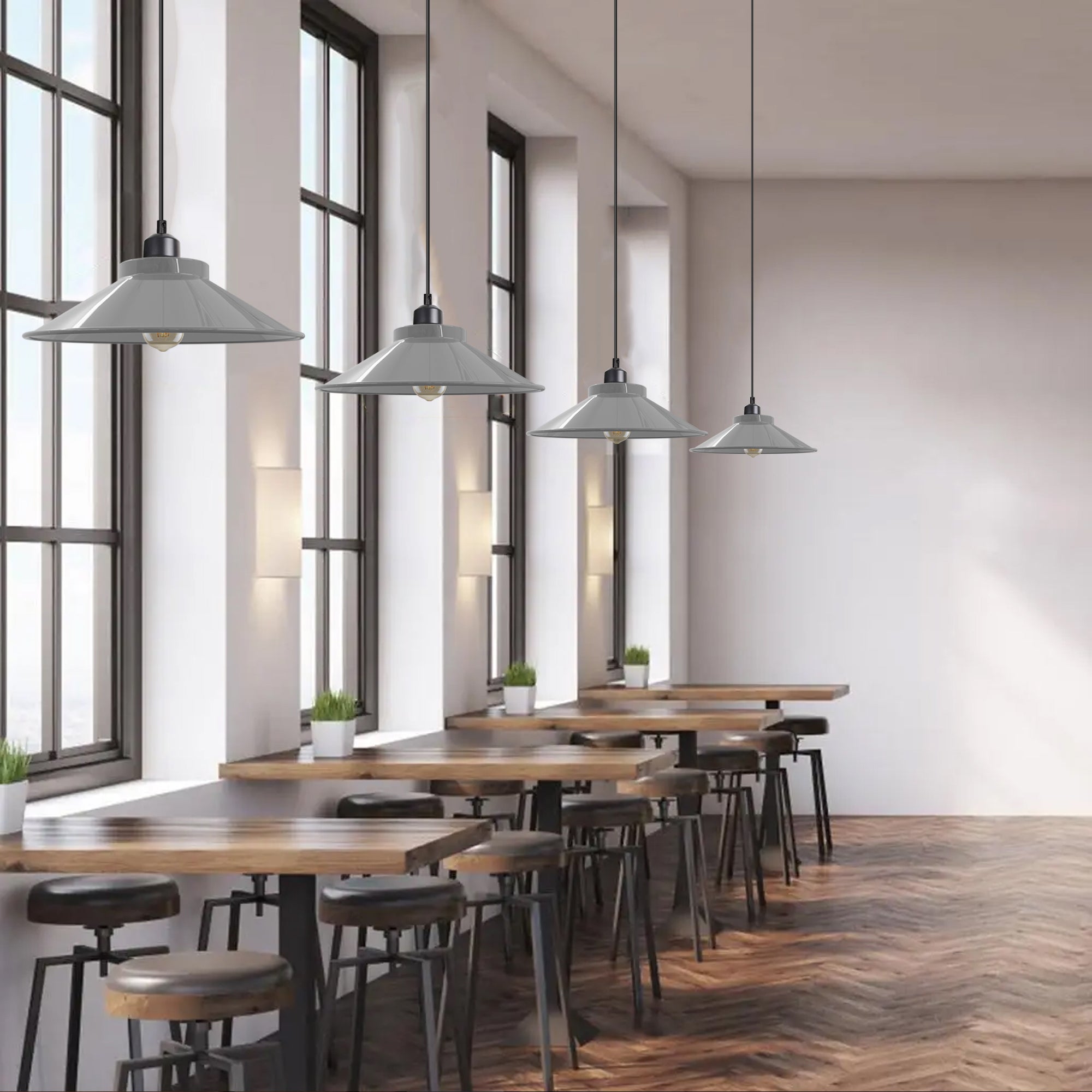 Adjustable Vintage Metal Single Head Hanging Pendant Light with E27 Socket