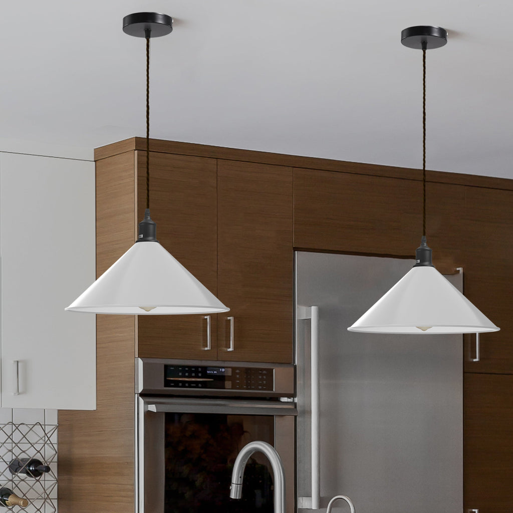 Adjustable Single Head Metal Shade Industrial Pendant Light, Vintage Style Hanging Lamp