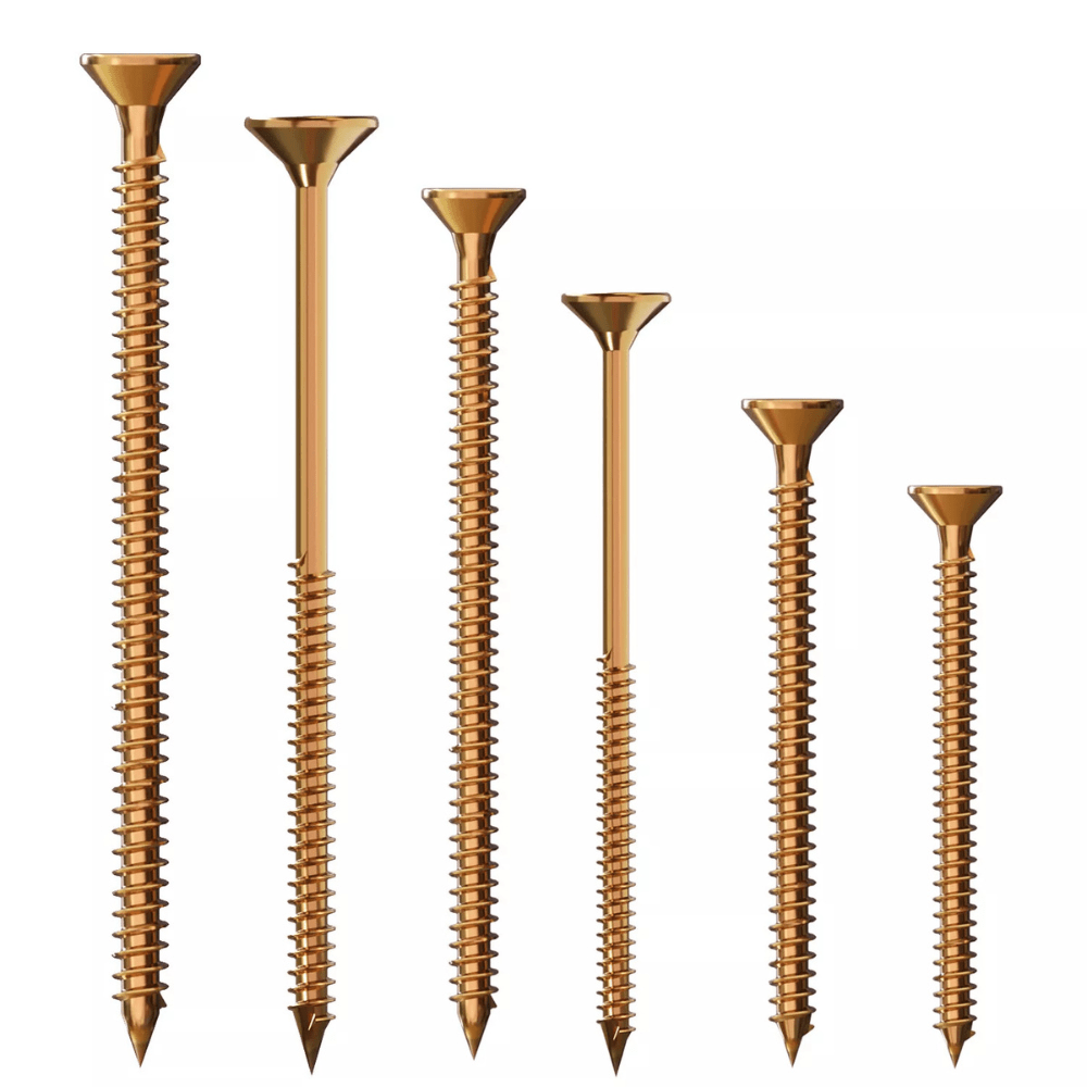 Yellow Passivated Flat Head Self-Tapping Wood Screws Trade Pack