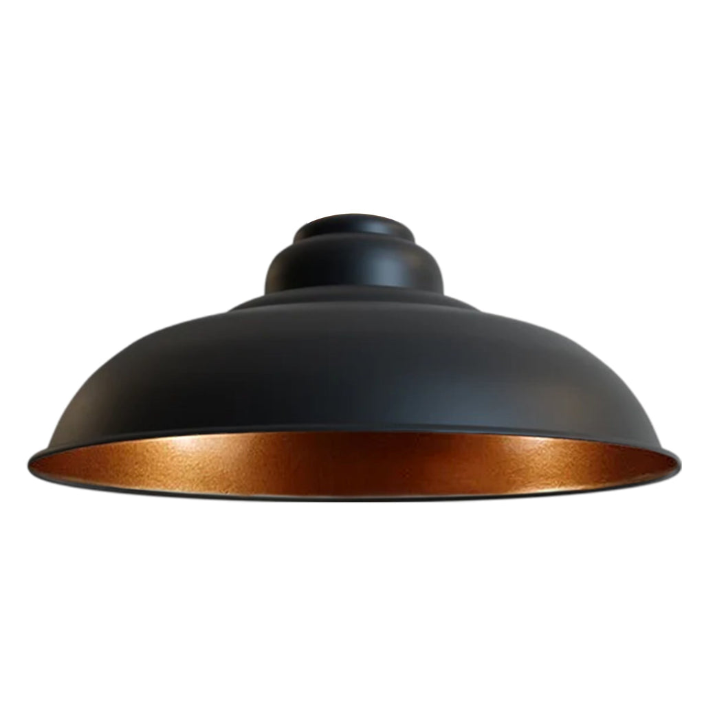 Black Gold Industrial Metal Ceiling Lamp Shade, Vintage Retro Easy-Fit