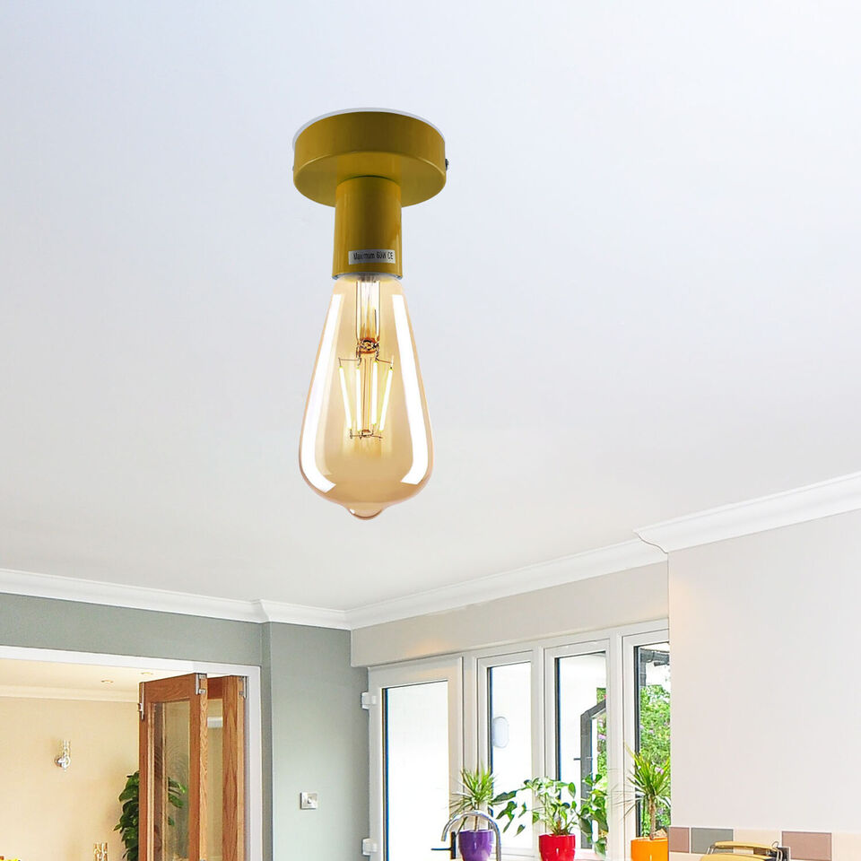 E27 Edison Screw Light Bulb Socket Holder Metal Pendant Fitting Fixture