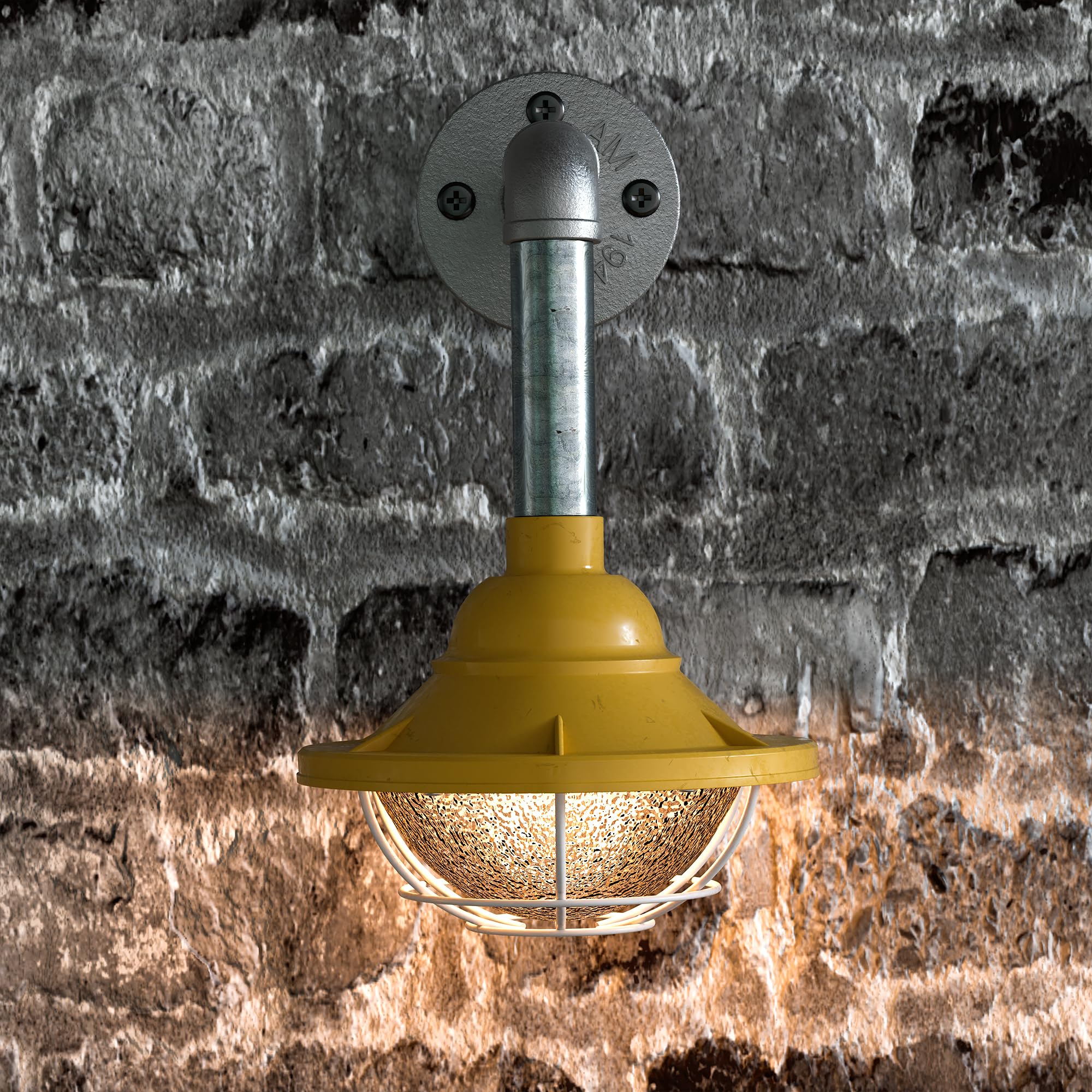 Industrial Galvanized Steel Wall Sconce 2-Pack E27 Conduit Pipe Loft Lighting