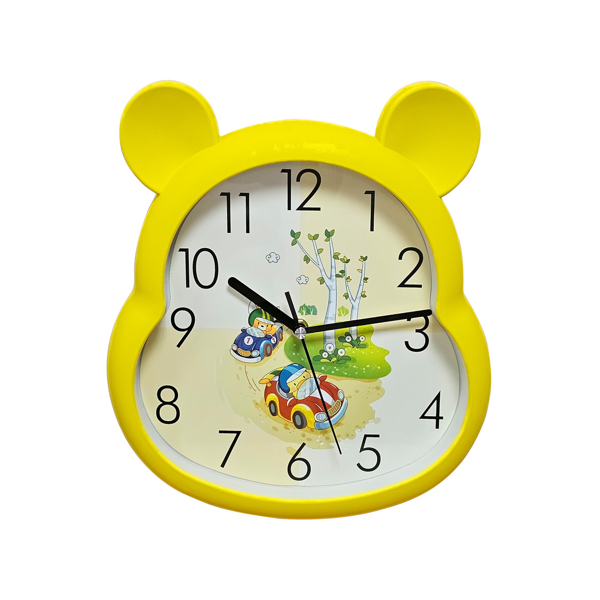 Silent Non-Ticking Round Wall Clock for Kids Room, Large Numbers Battery Powered