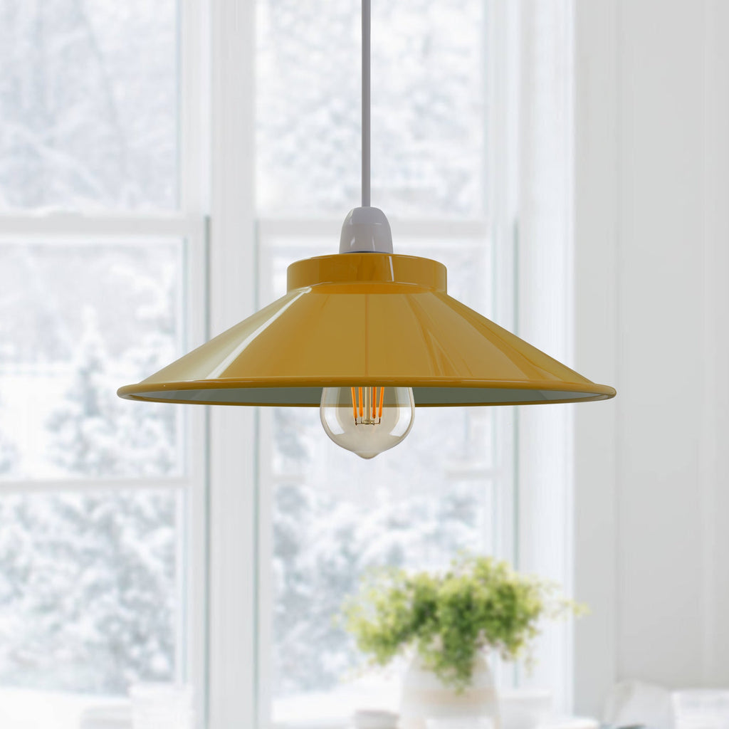 Easy Fit Retro Industrial Metal Cone Lamp Shade for Modern Interiors