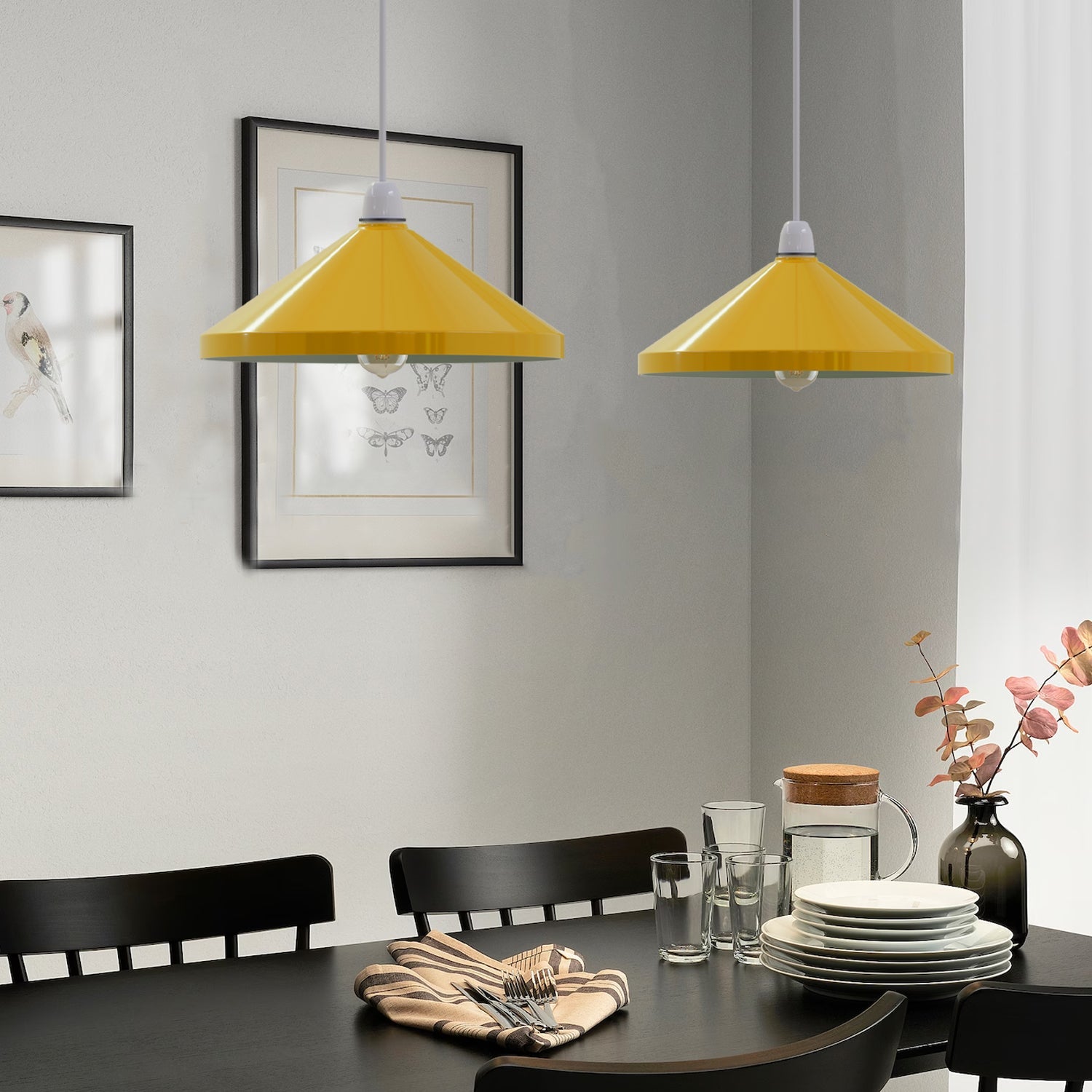 Vintage Industrial Metal Cone Easy-Fit Lampshade with Reducer Plate for Home