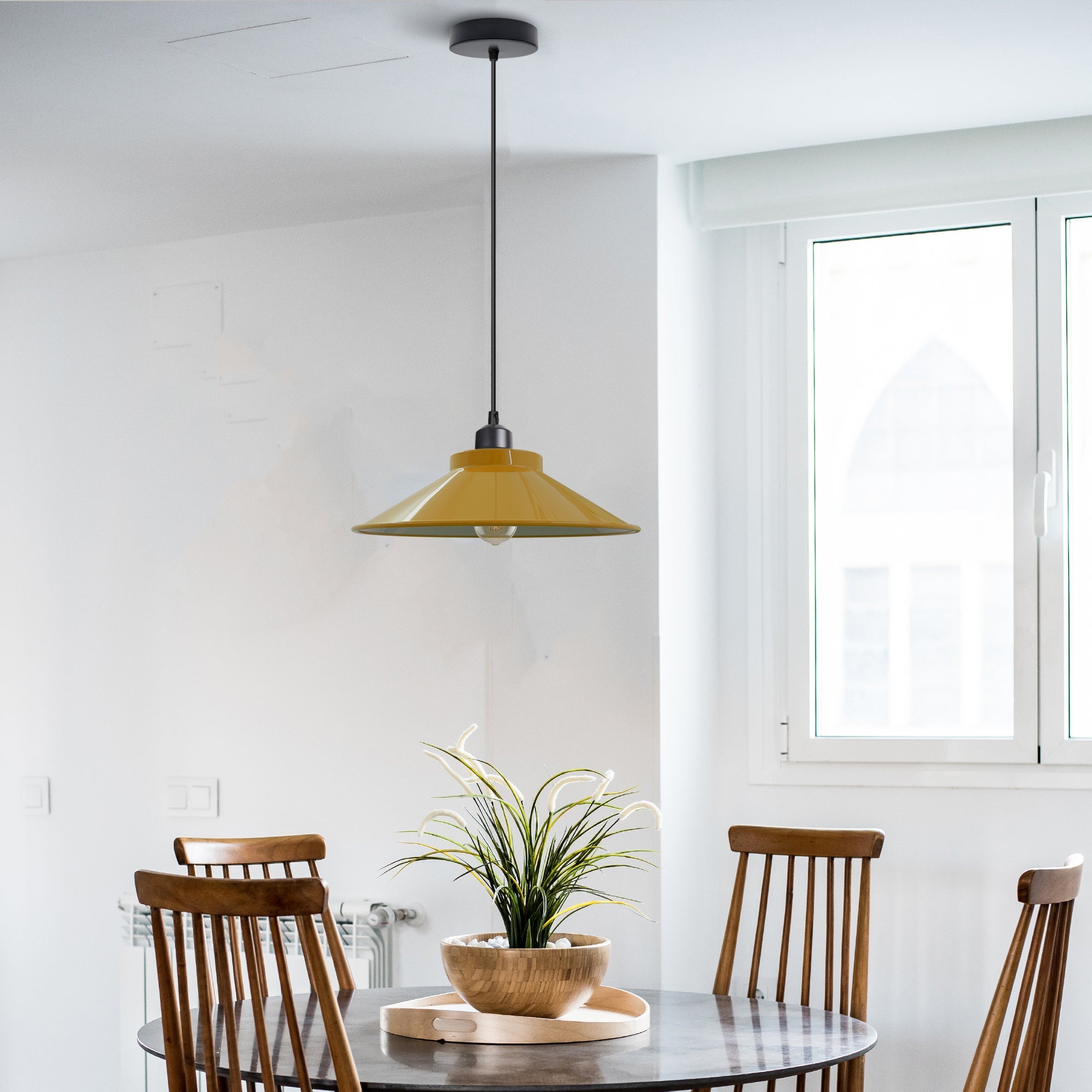 Adjustable Vintage Metal Single Head Hanging Pendant Light with E27 Socket